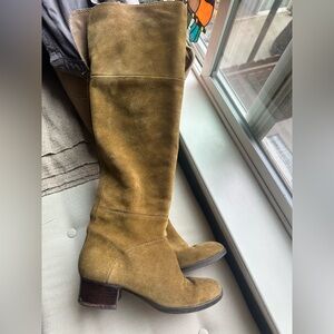 Tommy Hilfiger Suede Knee-High Boots in Tan